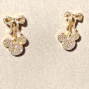 Disney x BaubleBar Mickey & Bow Sparkling Dangle Earrings